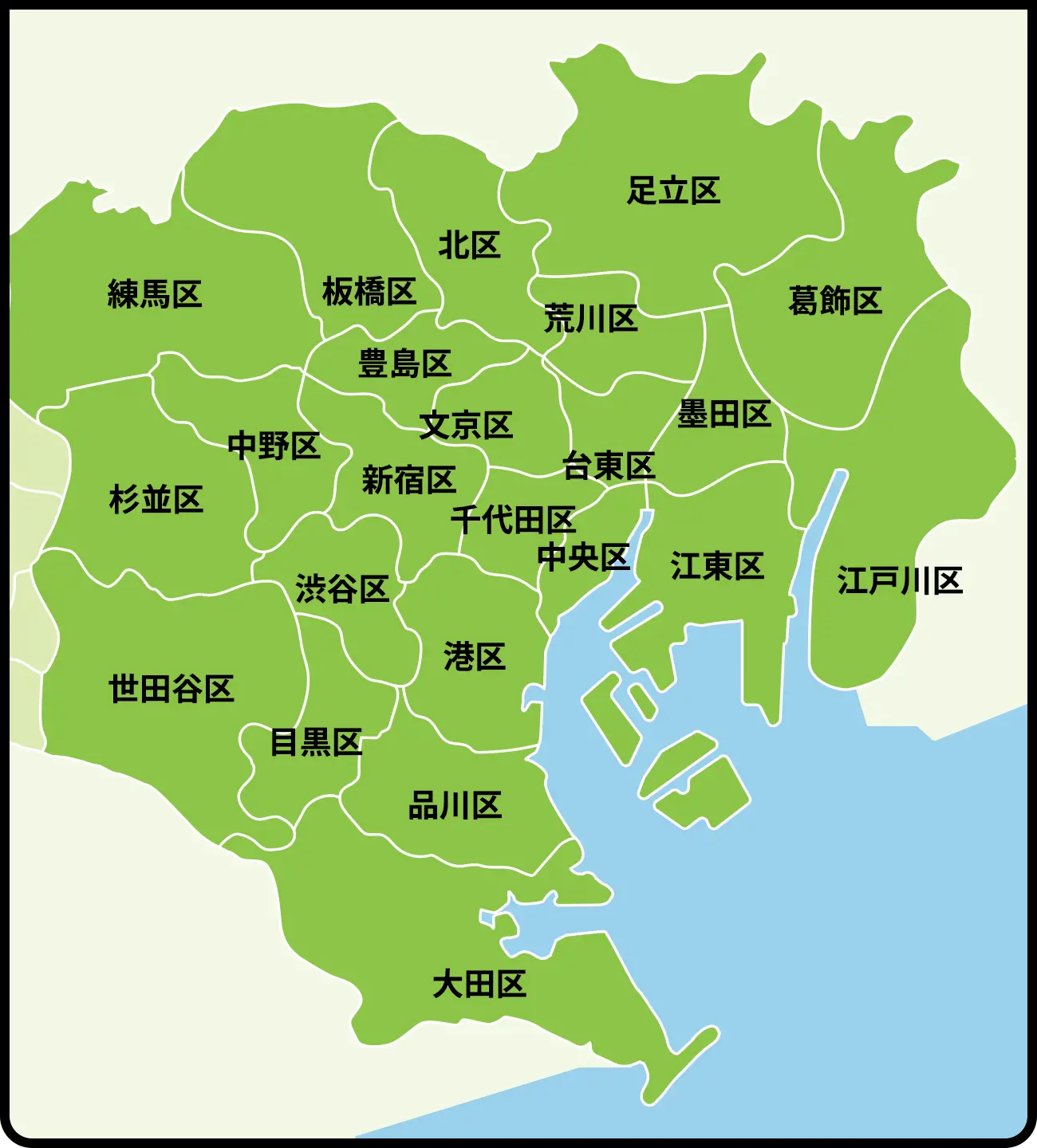 東部エリアの地図